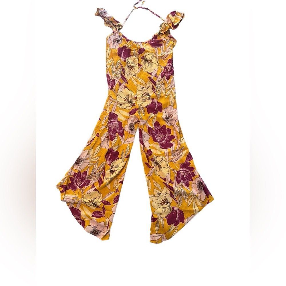 BOG Band of the Free EUPHORIA GOLD FLORAL WIDE LEG JUMPSUIT, XS, NWT - Picture 7 of 9